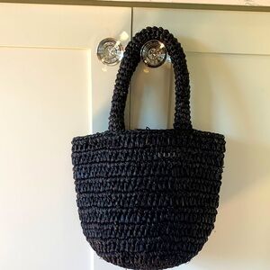 Jenni Kayne Black Woven Raffia Tote